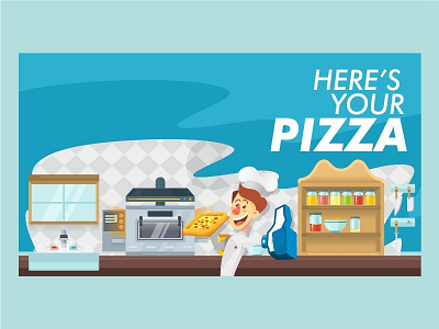 Pizza Guys character cheese chef food kitchen landing page pizza sausage vector