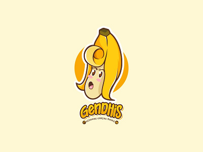 Gendhis banana cute food fruit icon illustration logo mascot vector