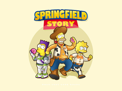 Springfield Story buzz character cute design illustration simpson sticker toystory woody