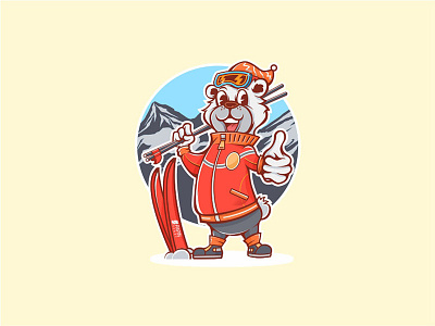 Papino Polar Bear - Ski Mascot animal bear cute illutration mascot mountain ski snow sport vector