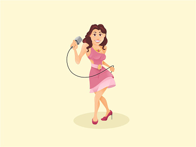 Momma Singer character illustration job mom people sexy sing singer vector