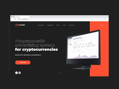 Mads. The website for the cryptocurrency traffic crypto cryptocurrency design digital landing ui ux web website