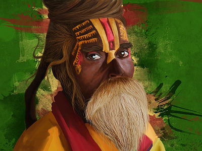 Sadhu art brush digitalart eyes illustration india photoshop portrait sadhu wisdom
