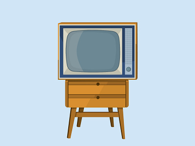 Retro TV design furniture illustration pedestal retro tv vector vintage