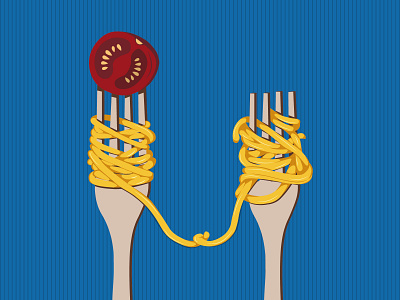 Forks design illustration spaghetti vector