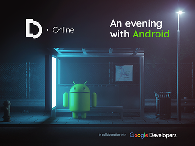 Devenings - An Evening with Android - Event Cover 3d art android cgi cover design event