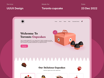 Re-designing Torento Cupcake website cake design landing page tech ui uiux ux website