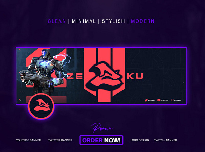 Gaming Header Design design esports esports logo gamer games gaming header gaming logo header design logo mascot twitch twitch header twitch logo