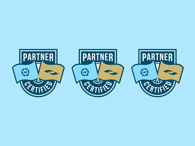 Partner Badge badge brand certified flag flat logo minimal partner simple type vector
