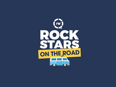 Rockstars On The Road business dental design flat illustration logo minimal road rockstar simple travel van vector