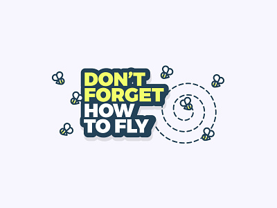 Just Fly. bee hive bee logo bright bzz fly flying illustration pennant simple type