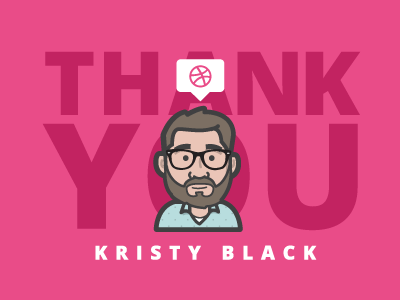 Hi Dribbble. Thanks Kristy. avatar beard debut first glasses hi icon illustration new shot thank you thanks