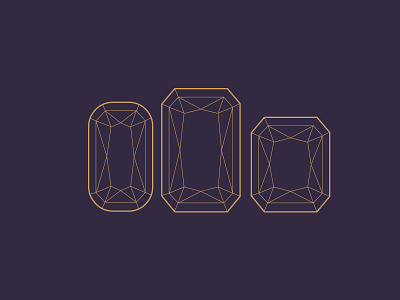 Ilya&Co Icons brand diamond diamonds gold identity illustration jewelry jewels line luxury stones thin
