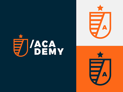 Academy Identity academy branding crest identity logo minimal modern shield simple star