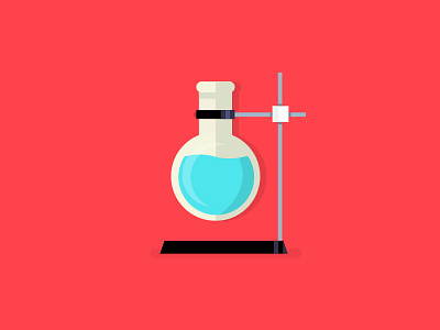 Round-bottom Flask Illustration bio blog education flat glass icon illustration kids minimal science test tube vector