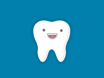 Introducing Toothie the Tooth character dentist design flat freckles icon illustration mascot smile minimal revenuwell tooth