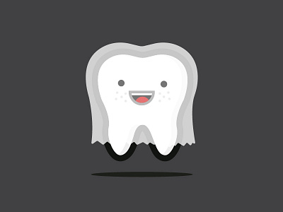 Happy Halloween character costume dentist flat freckles ghost halloween icon illustration minimal revenuwell tooth