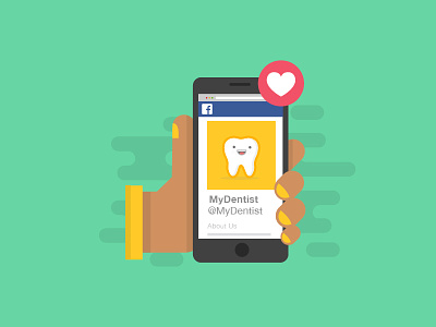 Like Your Dentist character dental dentist facebook flat holding illustration iphone like minimal profile tooth