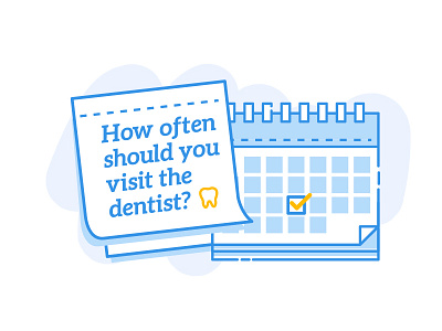 Line Illustration calendar dentist flat illustration line minimal postit simple smile tooth