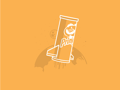 Pringles Rocket Series_Boost chips explore flat illustration kelloggs launch line onboarding pringles rocket space vector