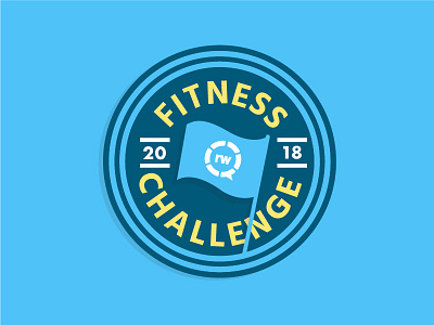 Fit Life! badge challenge fit fitness flag logo new year simple