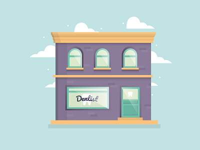 Dentist's Office building dental dentech dentist design door flat illustration office practice vector windows