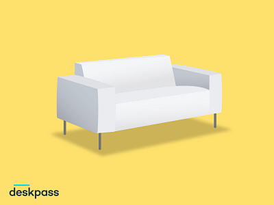 Deskpass Promo Illustrations_1 couch coworking deskpass illustration iso isometric minimal simple sitting vector