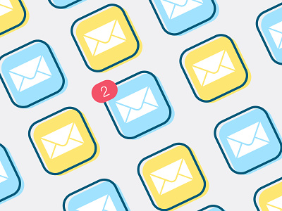 eMails on eMails dental design email email app flat icon illustration minimal notification online simple vector
