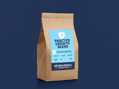 RevenueWell Roasters blend branding cafe coffee coffee bean identity logo mark minimal packaging packaging mockup roaster simple vector