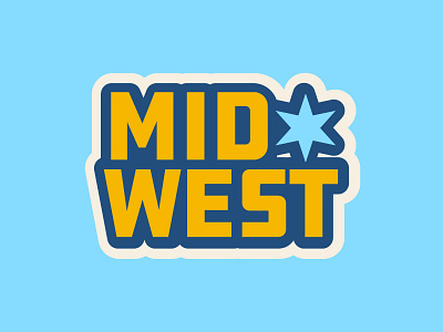Midwest Sticker brand design designers flat illustration logo midwest midwestern minimal simple sticker sticker design stickermule type vector
