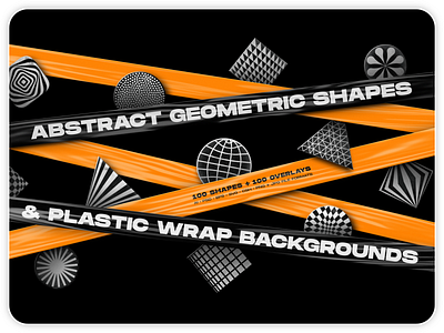 Abstract geometric shapes & Plastic wrap backgrounds bundle abstract brutalism design element geometric graphic icon logo minimal pattern photoshop plastic set shape sign symbol template texture vector wrap