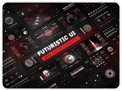 Futuristic UI Kit – 200 design elements