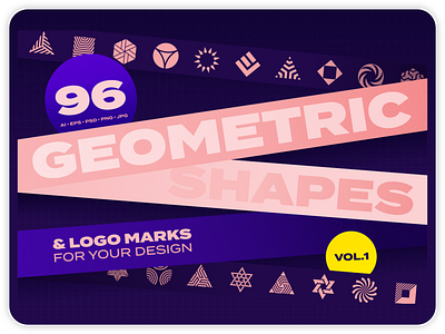 96 Geometric shapes & logo marks collection Vol.1