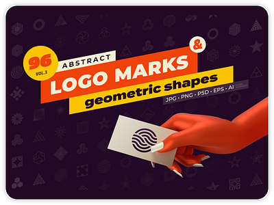 96 Abstract logo marks & geometric shapes collection