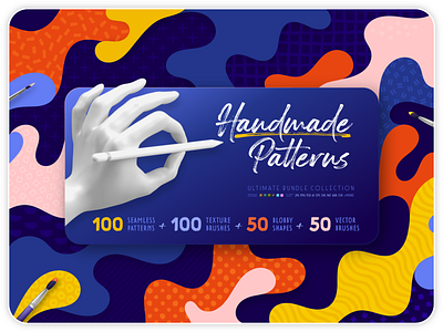 Handmade patterns bundle - 300 patterns, brushes, and shapes