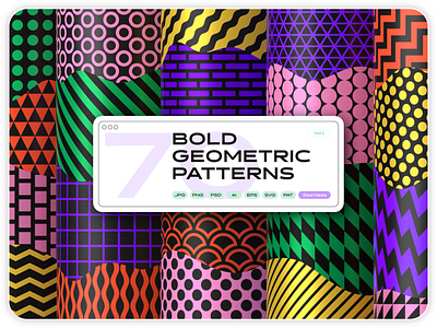 Bold geometric seamless patterns collection abstract design download element geometric illustrator minimal minimalistic modern pattern photoshop poster seamless set shape simple template texture tile vector