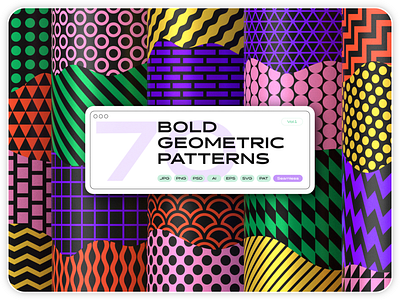 Bold geometric seamless patterns collection