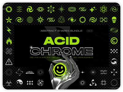 Acid & chrome abstract shapes bundle
