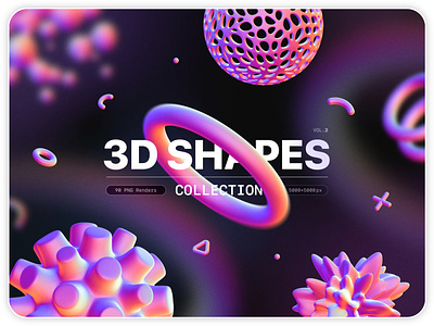 3D Shapes collection – 90 abstract renders 3d abs abstract design download element geometric graphics holographic illustration isolated modern photoshop playful render set shape simple symbol vibrant