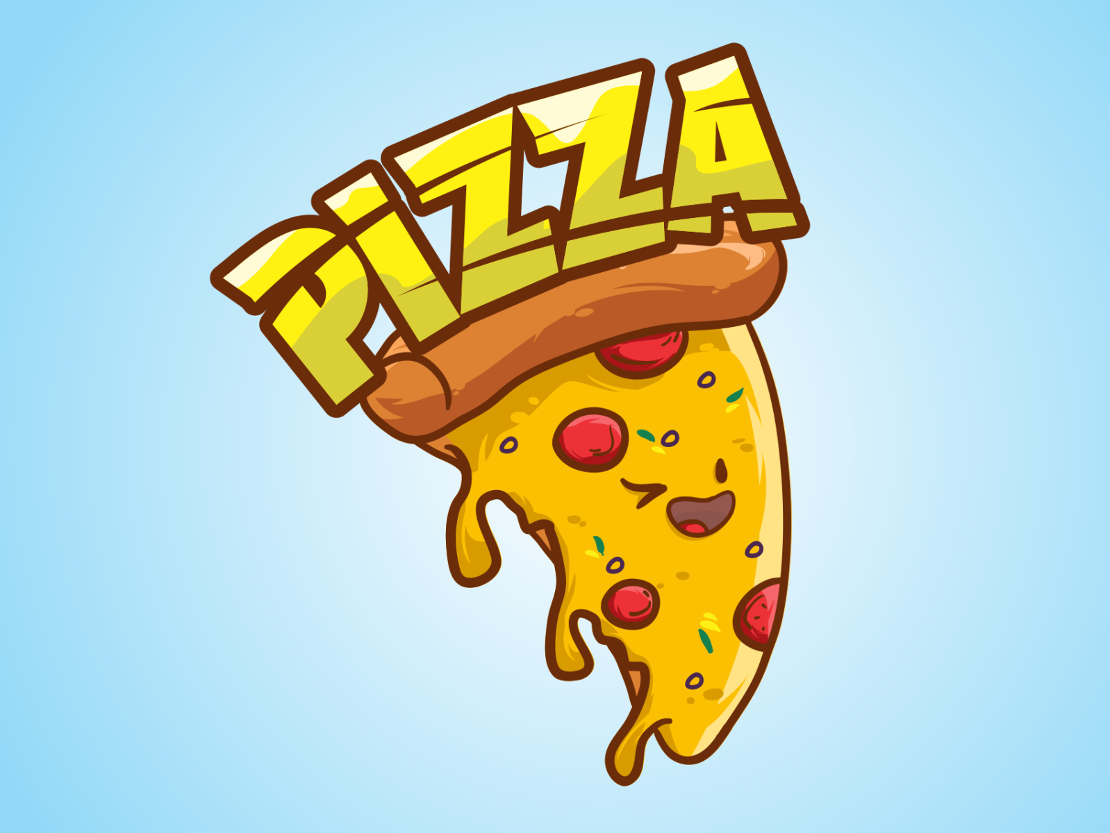 Pizza Logo Funny Cartoon Hand Drawn by Sales CFS on Dribbble