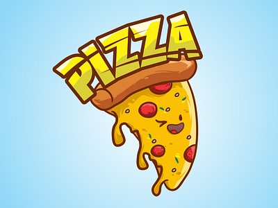 Pizza Logo Funny Cartoon Hand Drawn 3d animation app branding cartoon design flat funny graphic design illustration logo motion graphics pizza simple ui vector
