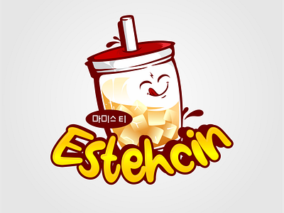 Estehcin Logo Cartoon Hand-drawn Style