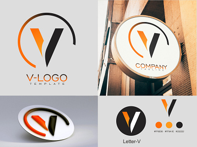 Letter-V Logo Template letter logo letter v logo logo logo design logo vector new logo popular logo simple logo vector
