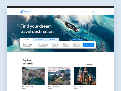 Fareboom Flight Search Page booking clean flight app flight booking landing page product design redesign search travel ui ux website