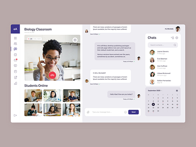 Online Education Dashboard dashboard education live chat product design saas ui ux video call
