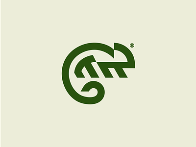 Chameleon mark 2d animal chameleon design geometry icon illustration lizard logo mark minimalism