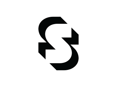 S mark 2d abstract design geometry icon logo mark minimalism negative space s