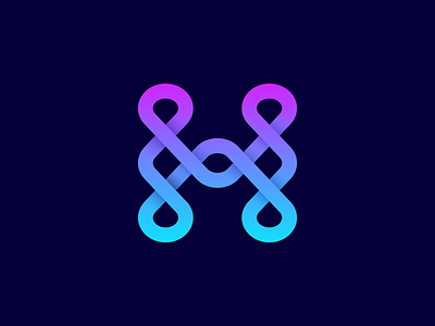 H mark 2d badim connection design fluid geometry h icon illustration letter logo mark minimalism water wave