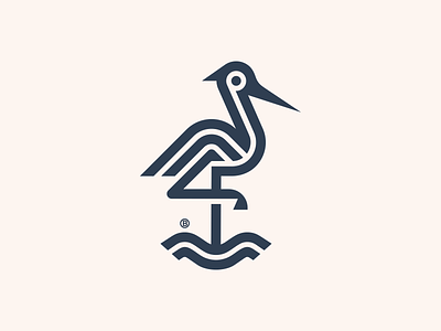 Crane mark animal bird crane design geometry heron icon illustration line logo mark minimalism