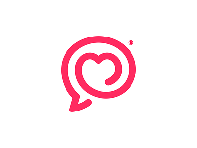 Love chat mark brand branding bubble chat circle icon line logo love lovely mark minimalism spiral talk vector